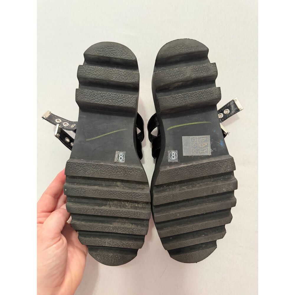 Lamoda Black Double-Buckle Platform Mary Janes | Size 8 - Picture 10 of 12